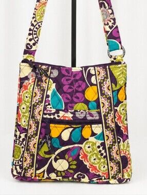 👜 Vera Bradley Quilted Crossbody Bag – Purple Multicolor Floral Print